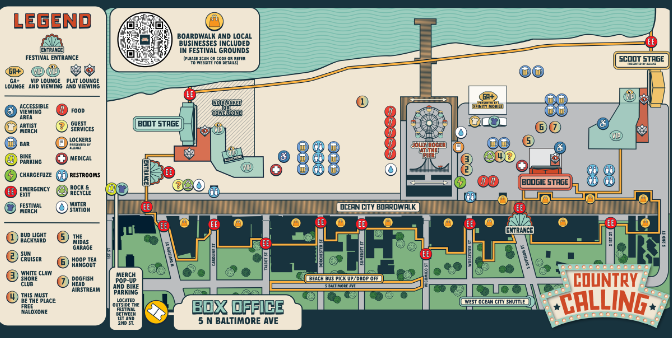 Country Calling Festival Map